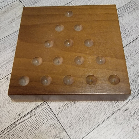 Marble Solitaire  game In A  wooden box. - Picture 2 of 6